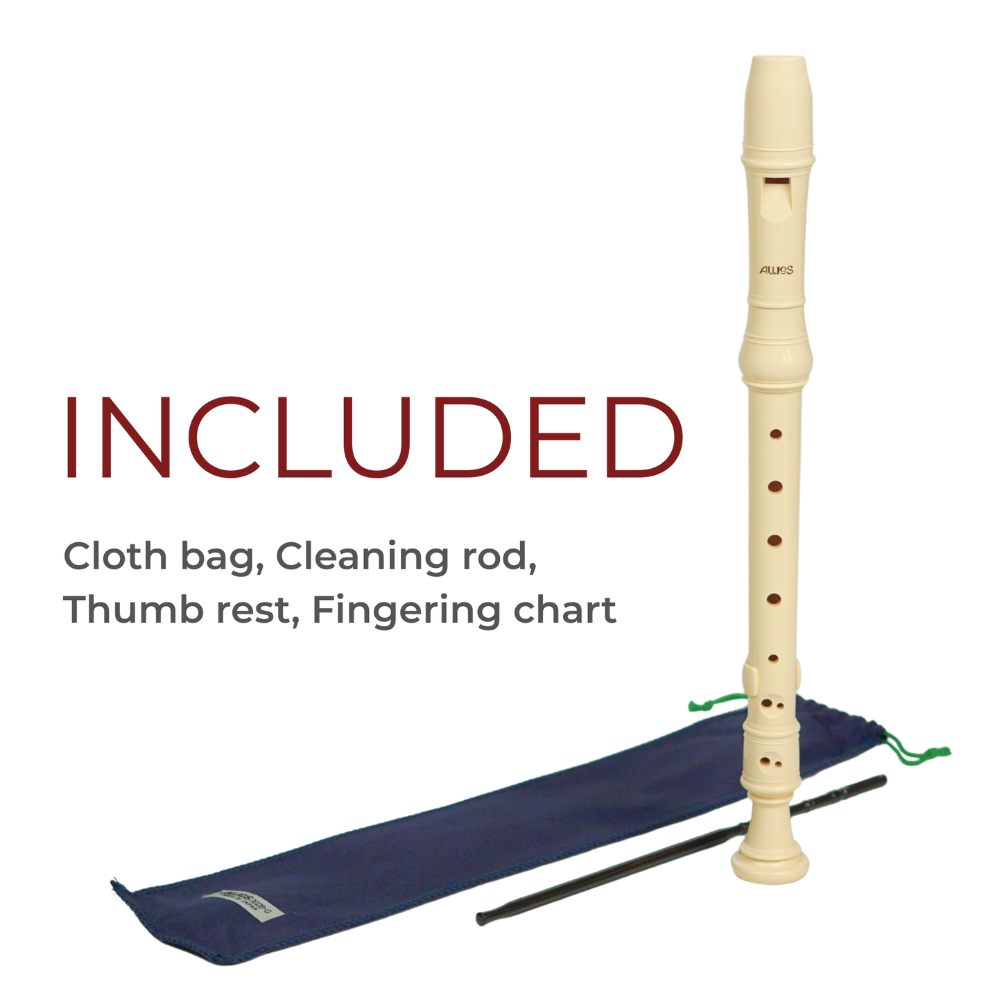 AULOS 3-piece GERMAN-fingering Soprano Recorder - E302 - Aulos