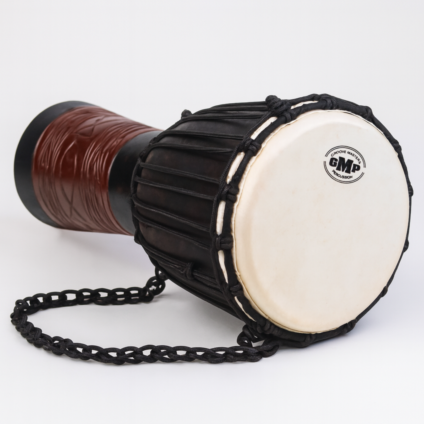 GMP Mahogany Djembe - Ocean Scene Carving - DJ40CP (2 Sizes)