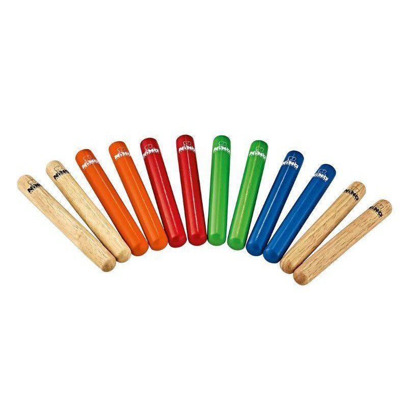 NINO Multi-Colored Clave Pack, 6 Pairs - NINO502-MC - Empire Music Co. Ltd-Claves & Castanets-NINO