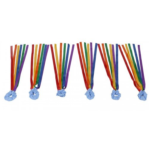 Fabric Wrist Scrunchie Ribbon Streamers, Rainbow Colours - BPC2061 - Empire Music Co. Ltd-Musical Instrument & Orchestra Accessories-Bear Paw Creek
