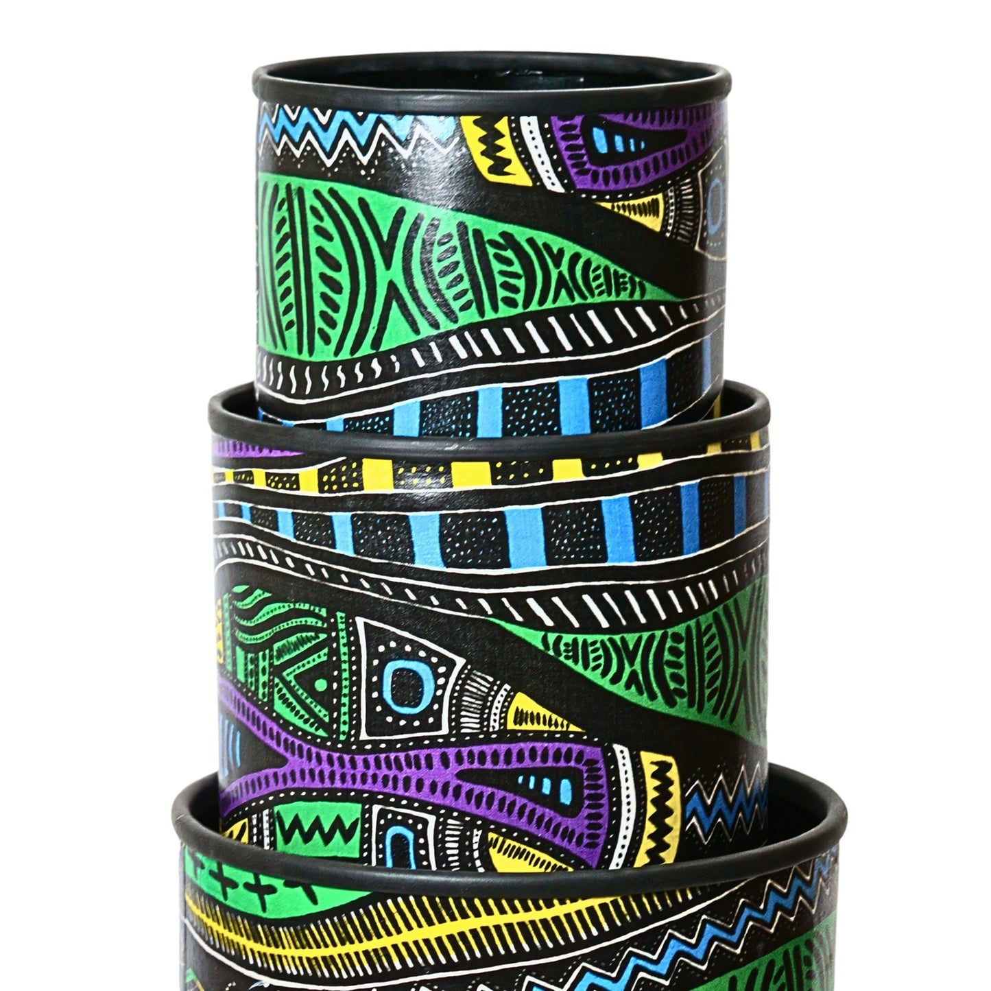 3-Piece Stackable Tubolo Set Caribbean - TUBO-STK-SET3-17C - Groove Masters Percussion