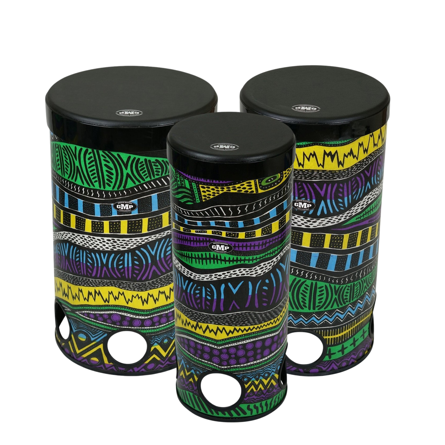 3-Piece Stackable Tubolo Set Caribbean - TUBO-STK-SET3-17C - Groove Masters Percussion