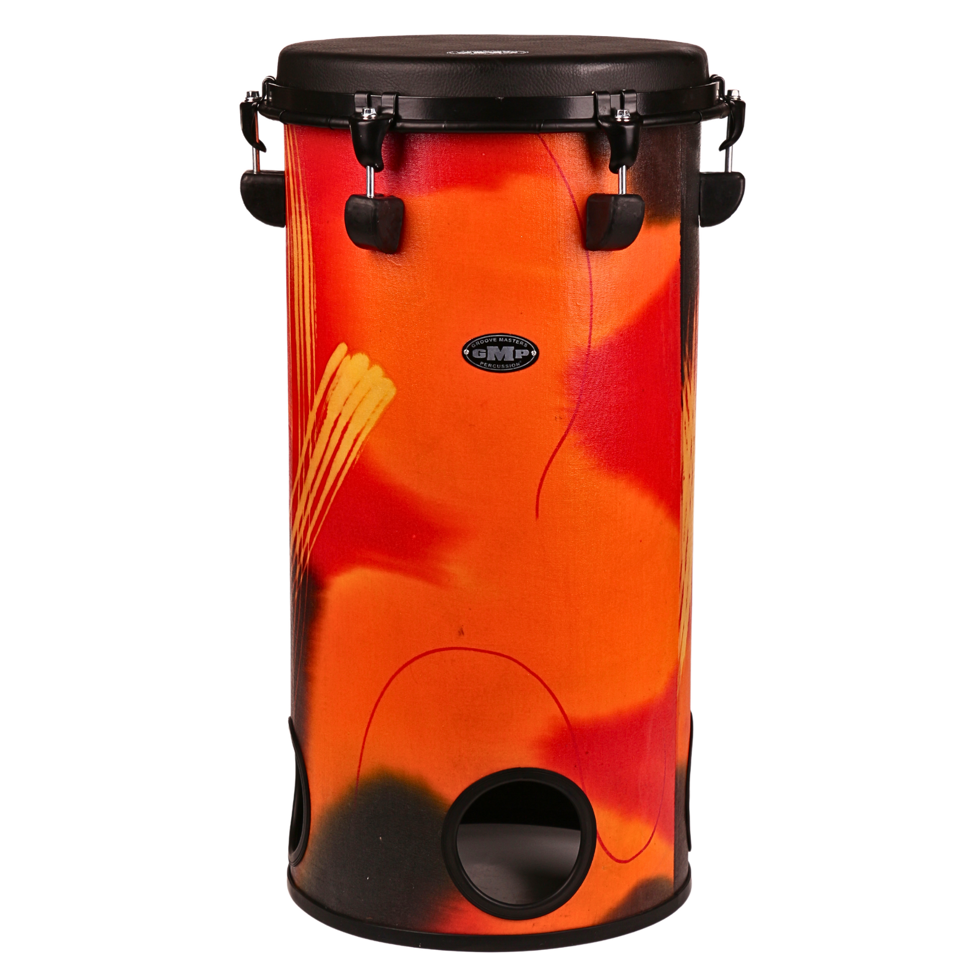 3-Piece Tuneable Tubolo Abstract Orange - TUBO-TU-SET3-10C - Groove Masters Percussion