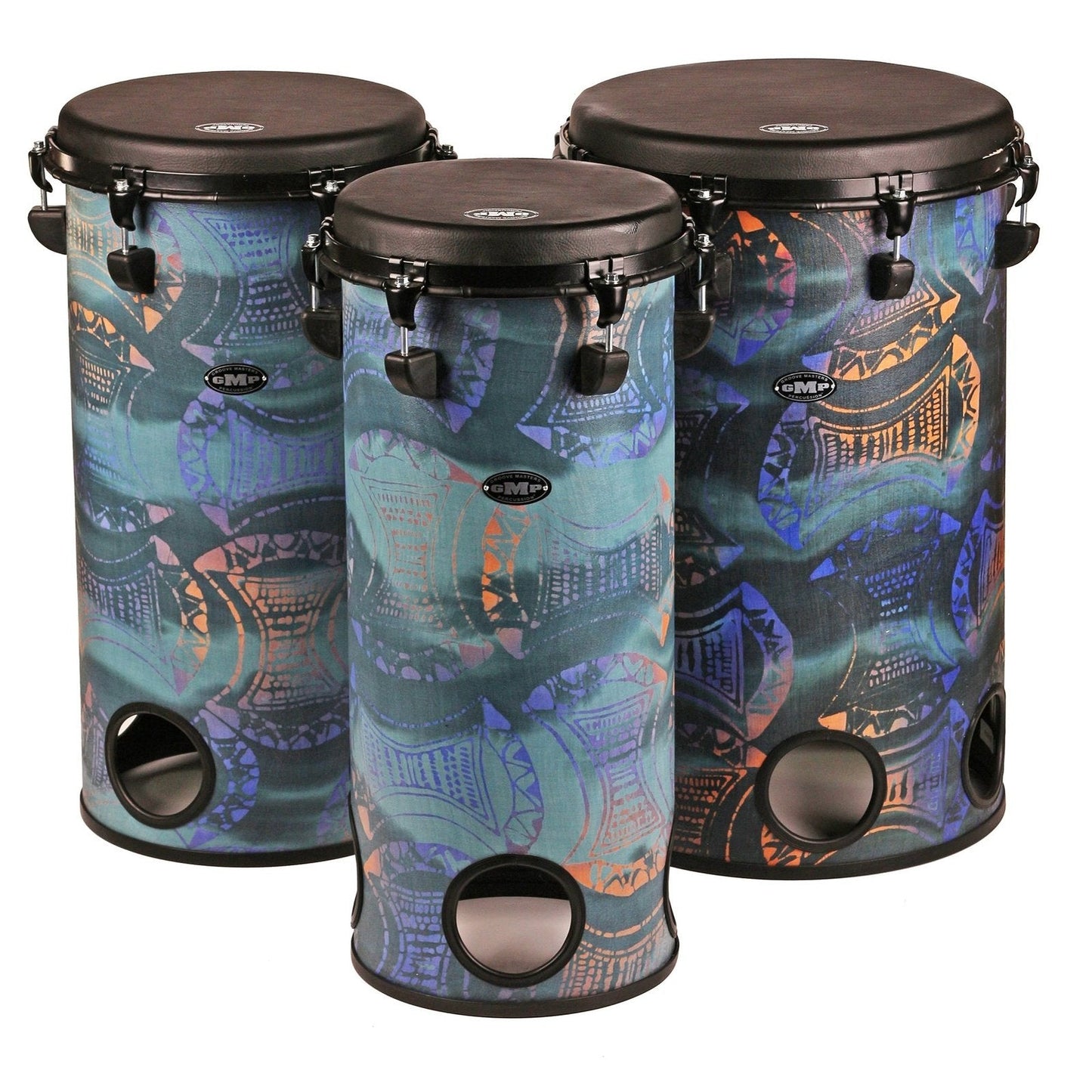 3-Piece Tuneable Tubolo Set Ocean Blue -TUBO-TU-SET3-1C - Groove Masters Percussion