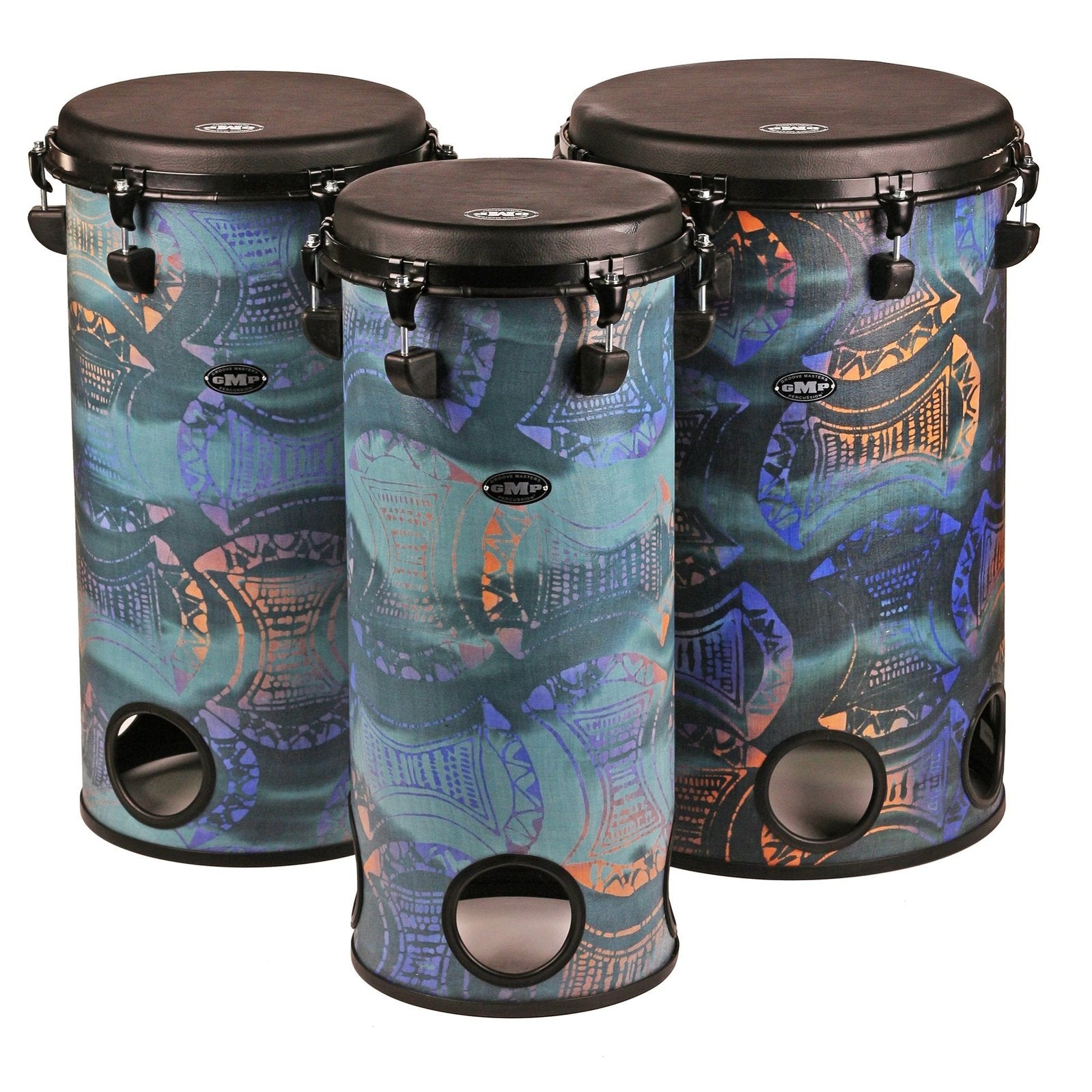 3-Piece Tuneable Tubolo Set Ocean Blue -TUBO-TU-SET3-1C - Groove Masters Percussion