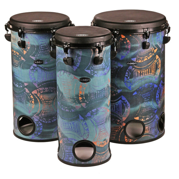 3-Piece Tuneable Tubolo Set Ocean Blue -TUBO-TU-SET3-1C - Groove Masters Percussion