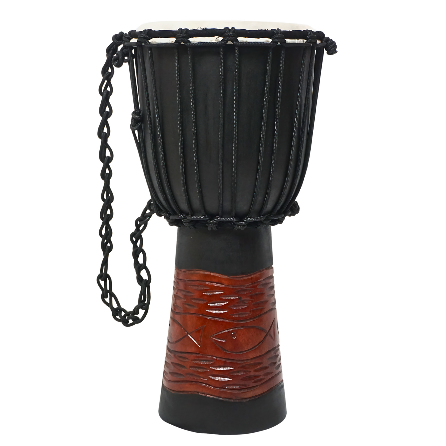 GMP Mahogany Djembe - Pisces carving - DJ40CP (2 Sizes)