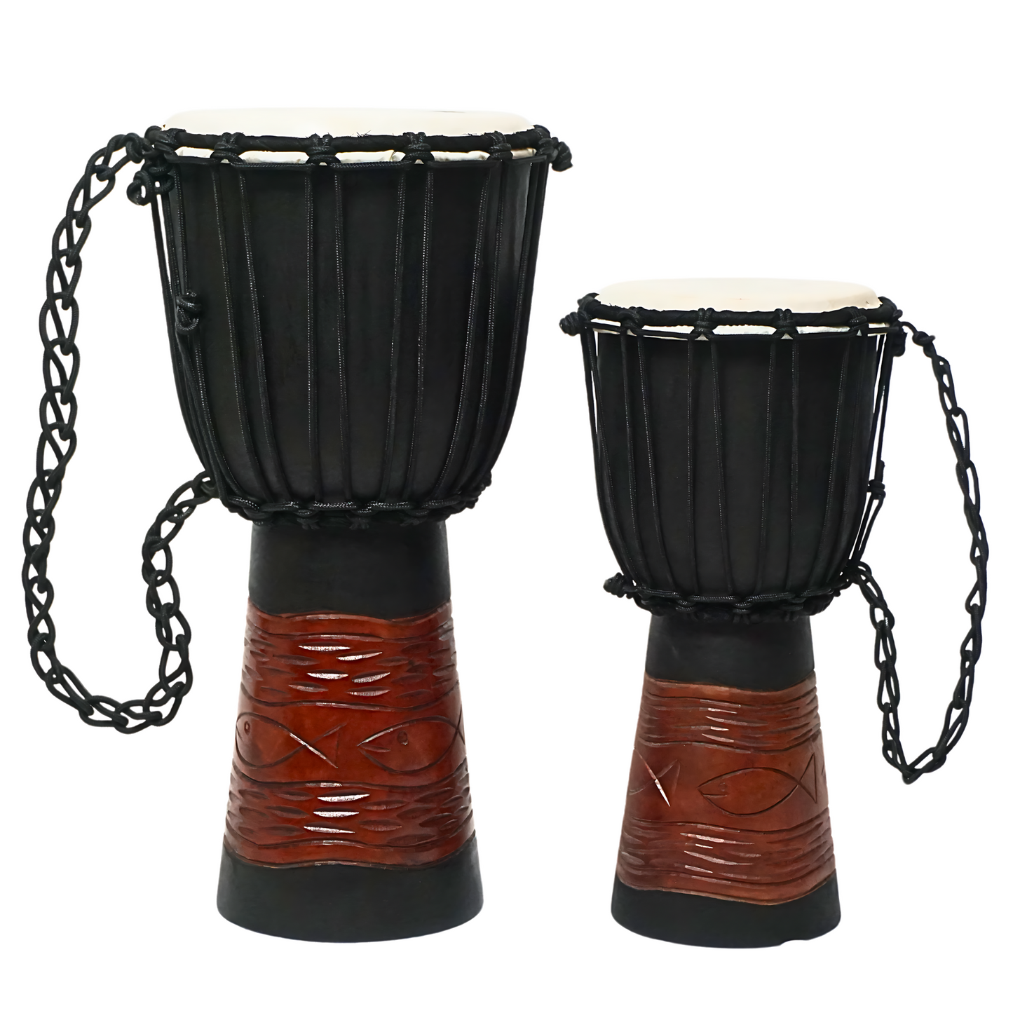 GMP Mahogany Djembe - Pisces carving - DJ40CP (2 Sizes)