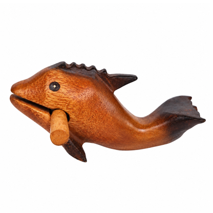 GMP Wooden Dolphin Guiro & Whistle with Scraper, 5" - DOLPHIN