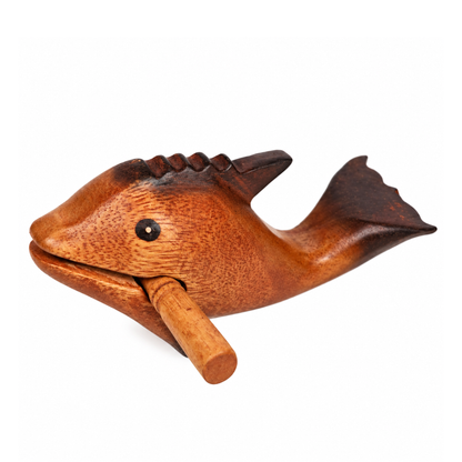 GMP Wooden Dolphin Guiro & Whistle with Scraper, 5" - DOLPHIN