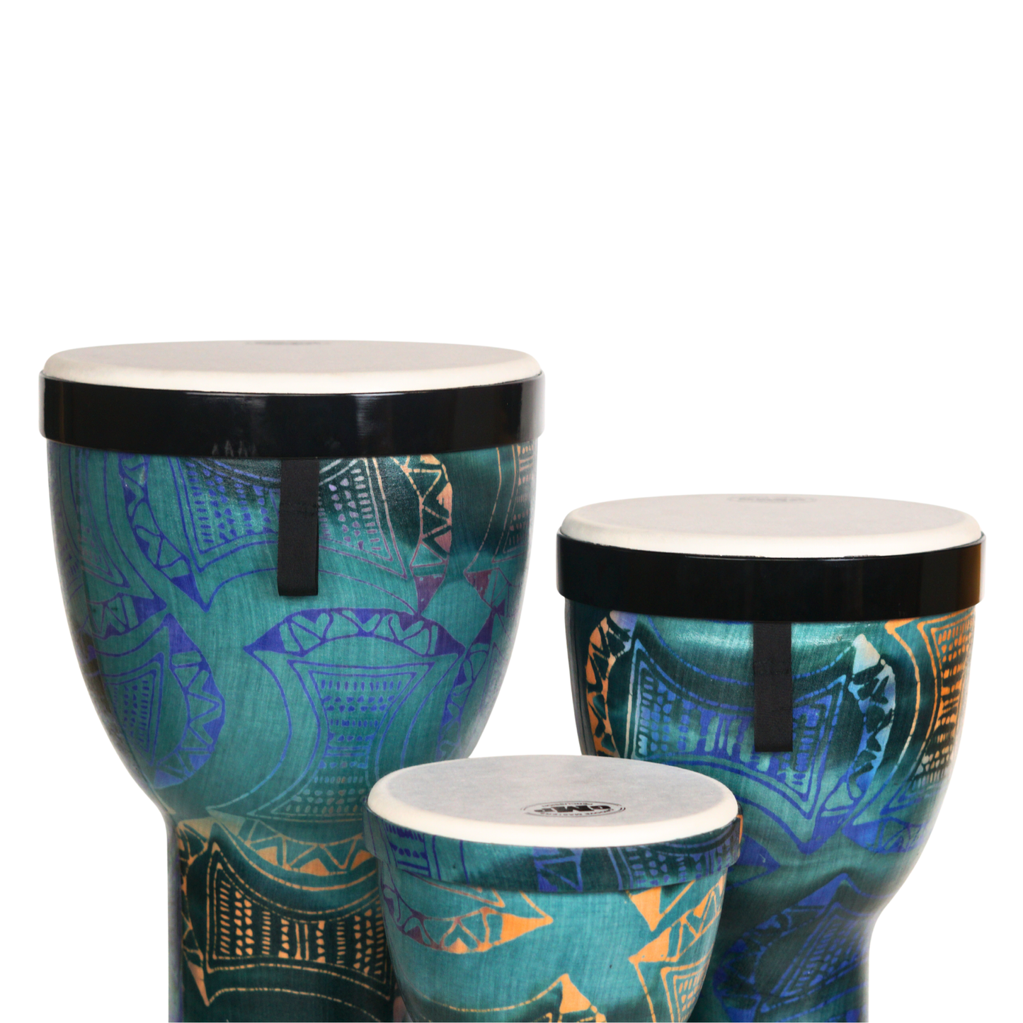 Djembés emboîtables de Groove Masters, ensemble de 3 (Bleu Océan) - NESTDRUM-1C