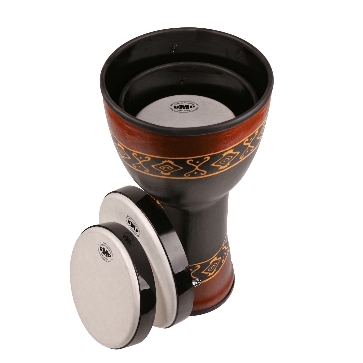 Djembés emboîtables de Groove Masters, ensemble de 3 (Chocolat Baliku) - NESTDRUM-8C