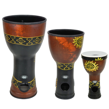 Djembés emboîtables de Groove Masters, ensemble de 3 (Chocolat Baliku) - NESTDRUM-8C