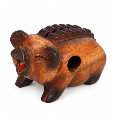 GMP Wooden Pig Guiro with Scraper, 4" - PIG-4