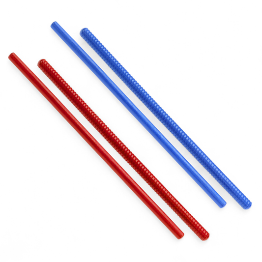 Rhythm Sticks pair, Fluted & Plain - E634 (red or blue)