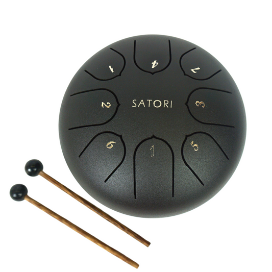 SATORI 6" Lotus Mini Tongue Drum, 8-Note, Stainless Steel - TDM-TC8-6