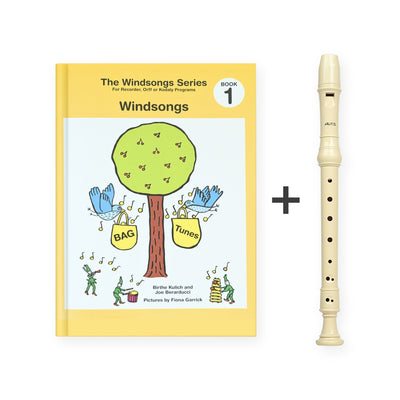 AULOS E302 German recorder + Windsongs Book 1 bundle