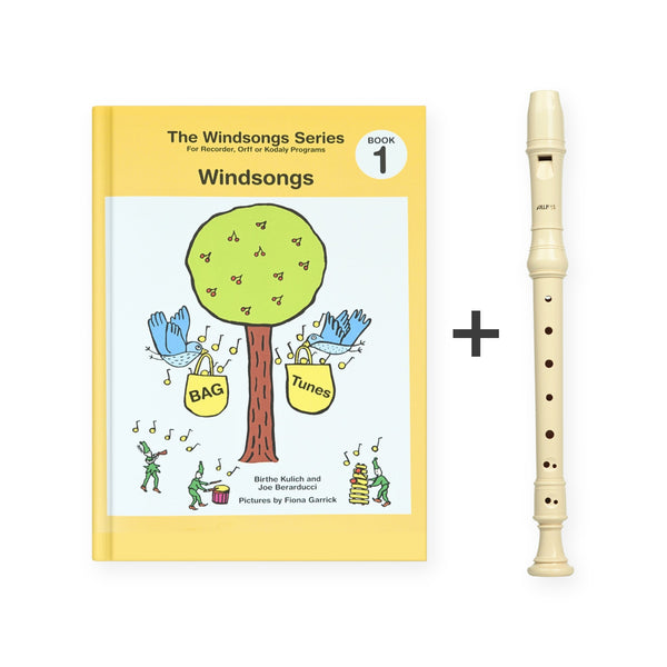 AULOS E303 English recorder + Windsongs Book 1 bundle