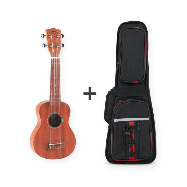 THE CLASSIC Soprano Ukulele CL200M + ESB-21 padded bag bundle