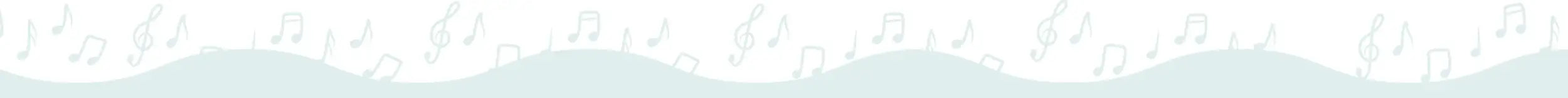 A delicate, light blue wave-patterned background adorned with faint white musical notes.
