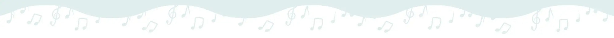 A delicate, light gray musical note pattern stretches across a soft white background.