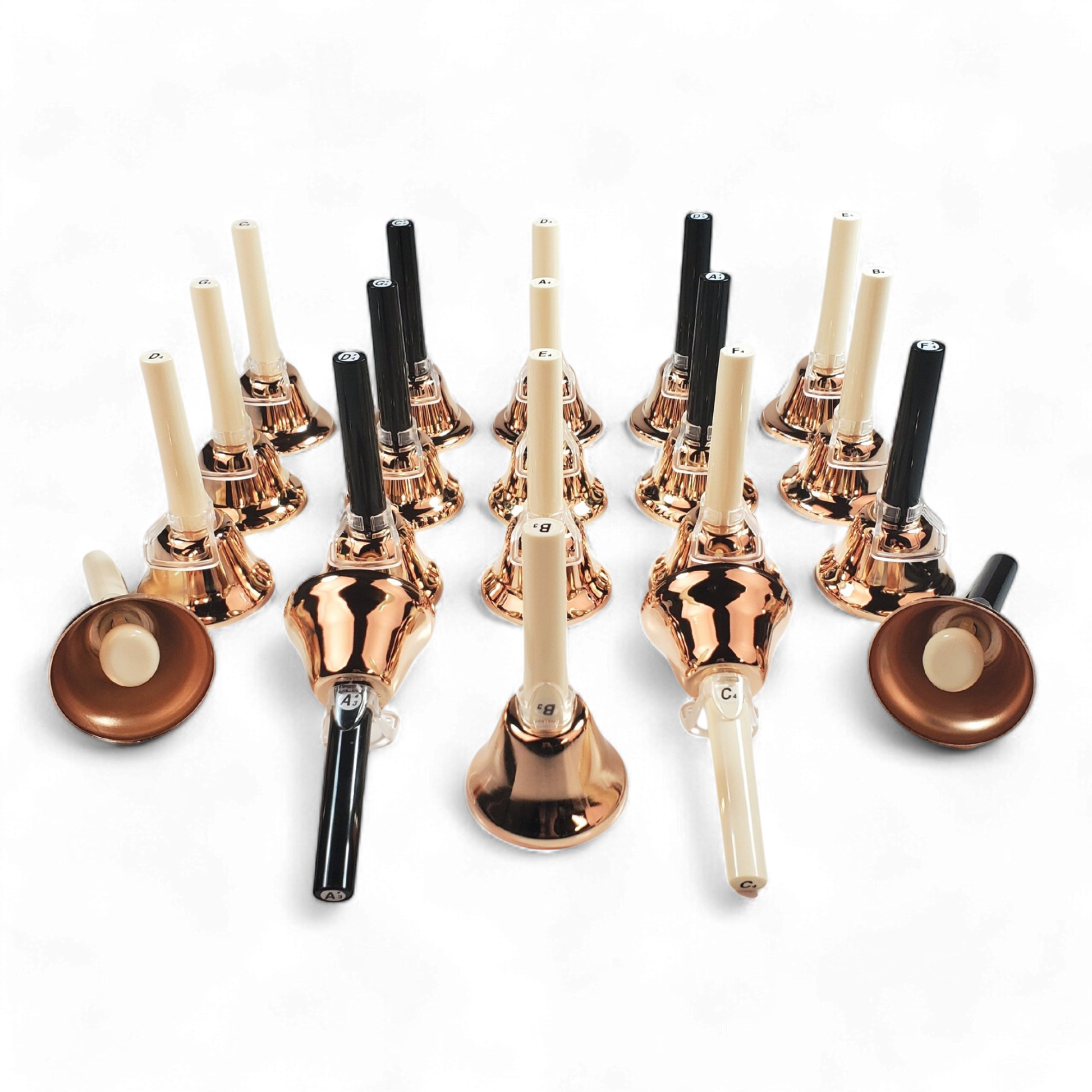 EMUS 20-Note Junior Hand-Bell Set with Push Buttons Gold - JHBG-20