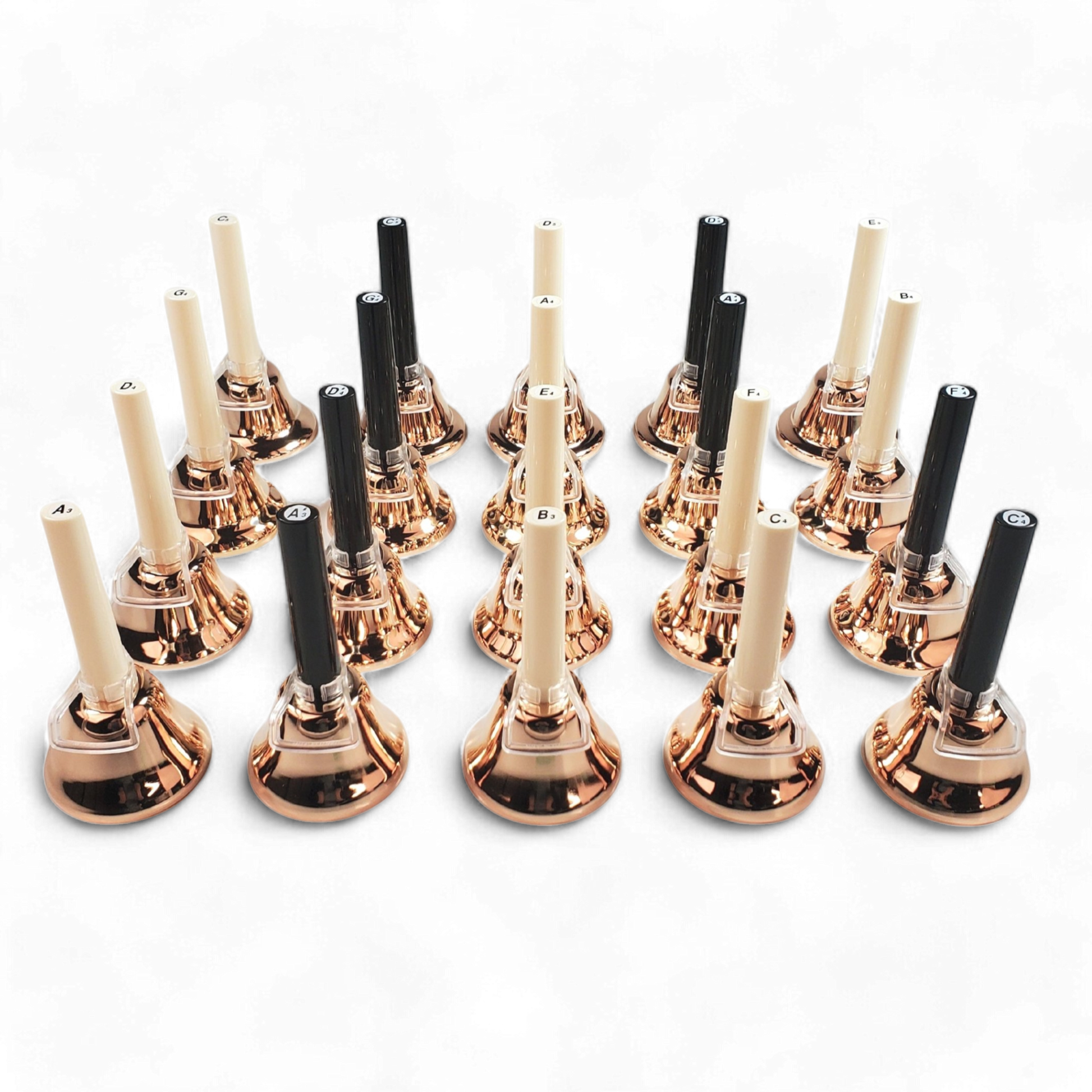 EMUS 20-Note Junior Hand-Bell Set with Push Buttons Gold - JHBG-20