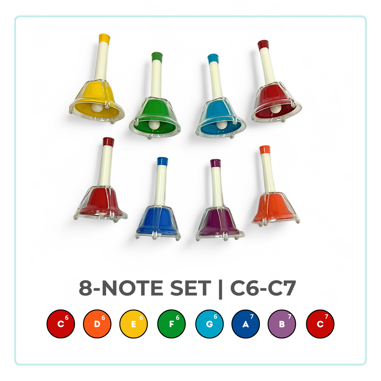 EMUS Junior Hand Bell Set with Push Buttons 8-Note - JHB-68