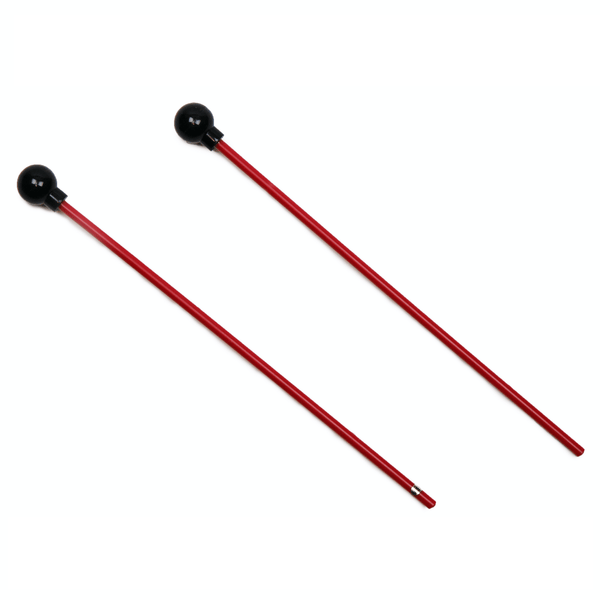 Pair of EMUS M11 soft rubber mallets with black heads and red handles