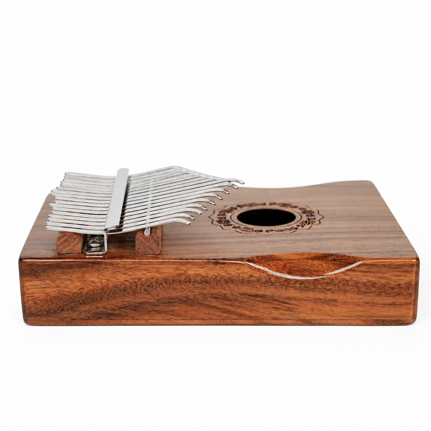 GMP 17-Key Koa Kalimba / Thumb Piano Carved with Palm Rest - KD17-KOA - Groove Masters Percussion