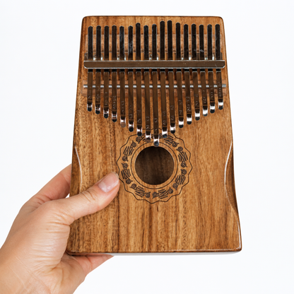 GMP 17-Key Koa Kalimba / Thumb Piano Carved with Palm Rest - KD17-KOA - Groove Masters Percussion