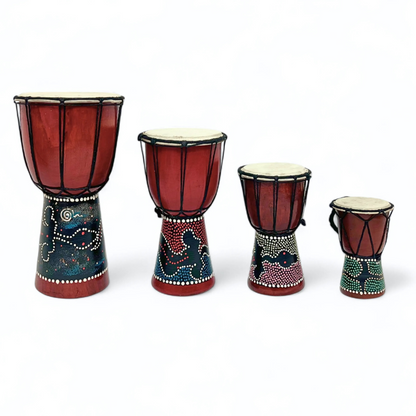 Djembes | Gmp Miniature Wood Dot Painted 4 Sizes | Groove Masters Percussion