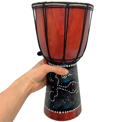 Djembes | Gmp Miniature Wood Dot Painted 4 Sizes 6.5’’ x 12’’ | Groove Masters Percussion