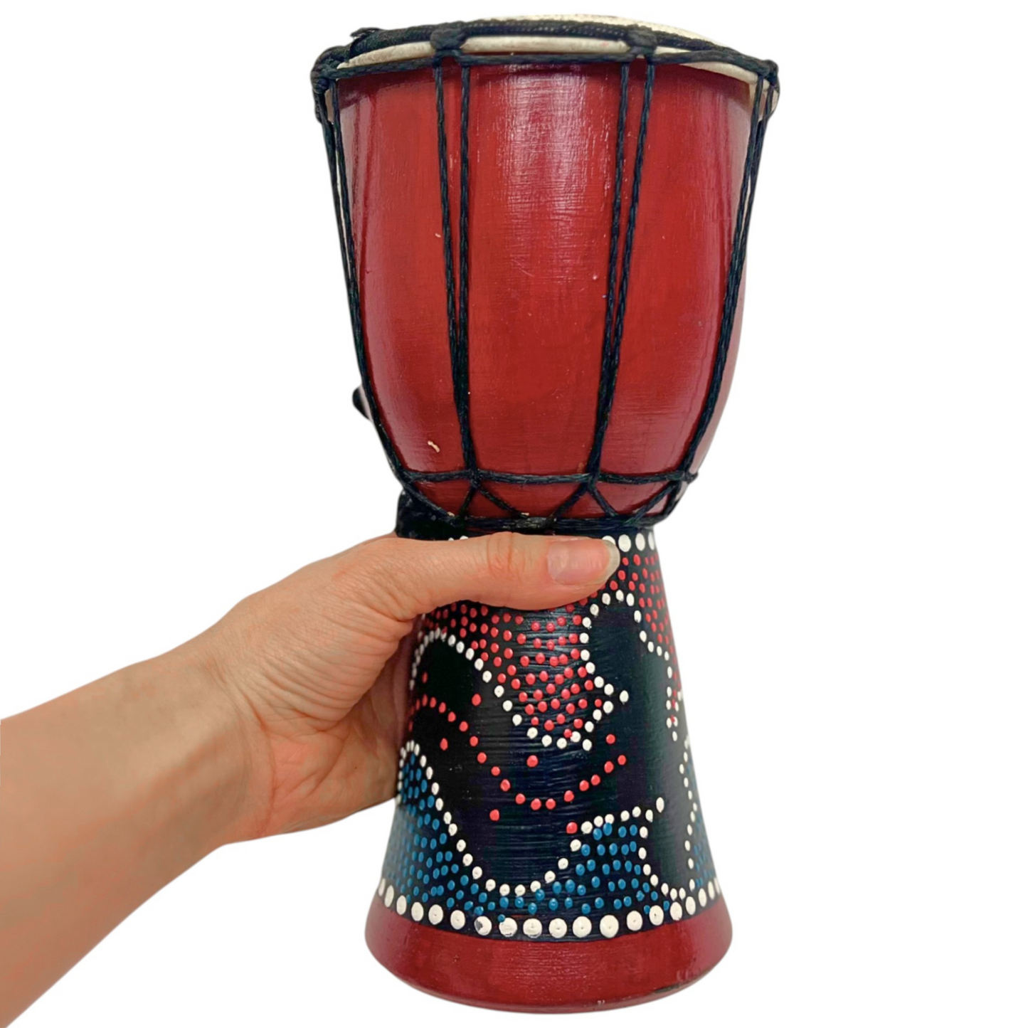 Djembes | Gmp Miniature Wood Dot Painted 4 Sizes 6’’ x 10’’ | Groove Masters Percussion