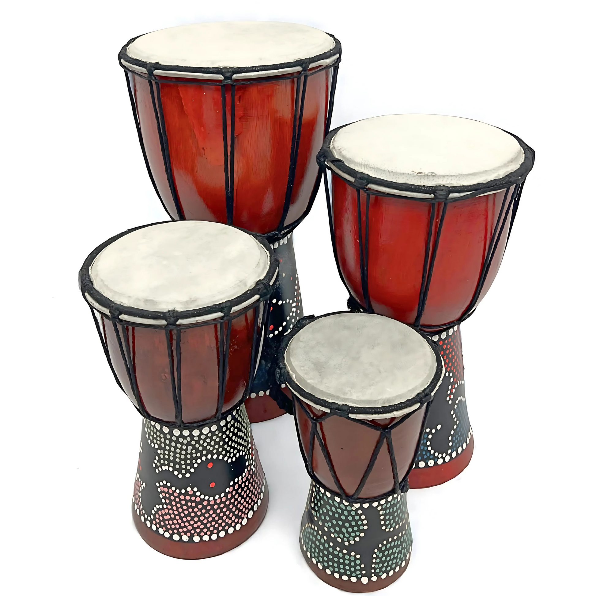 Djembes | Gmp Miniature Wood Dot Painted 4 Sizes | Groove Masters Percussion