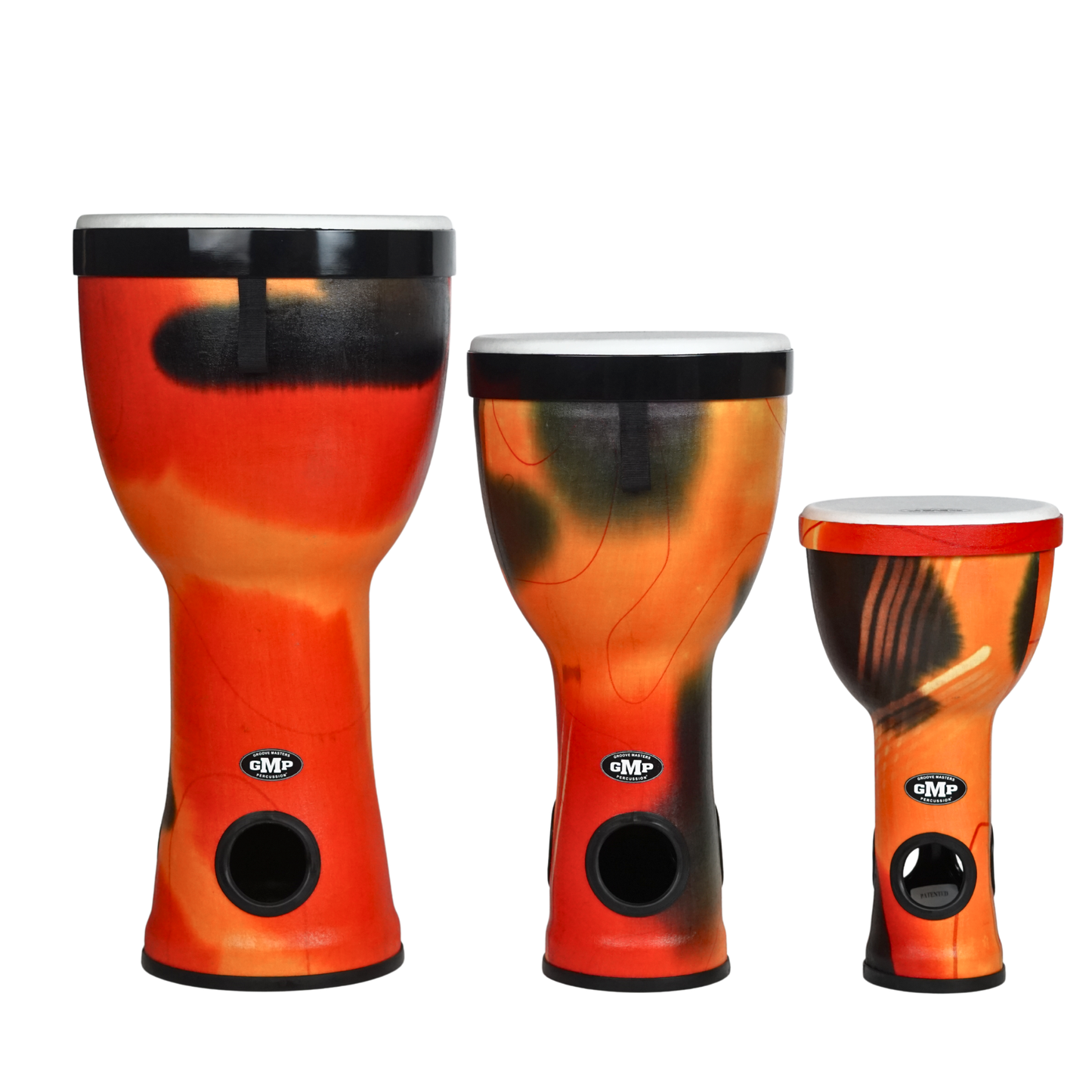 GMP Nesting AirDrums 3-pc Set (Abstract Orange) - NESTDRUM-10C - Groove Masters Percussion