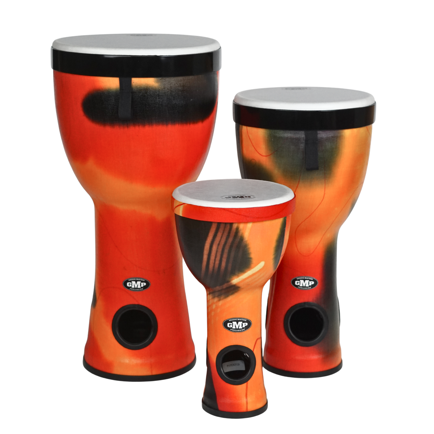 GMP Nesting AirDrums 3-pc Set (Abstract Orange) - NESTDRUM-10C - Groove Masters Percussion