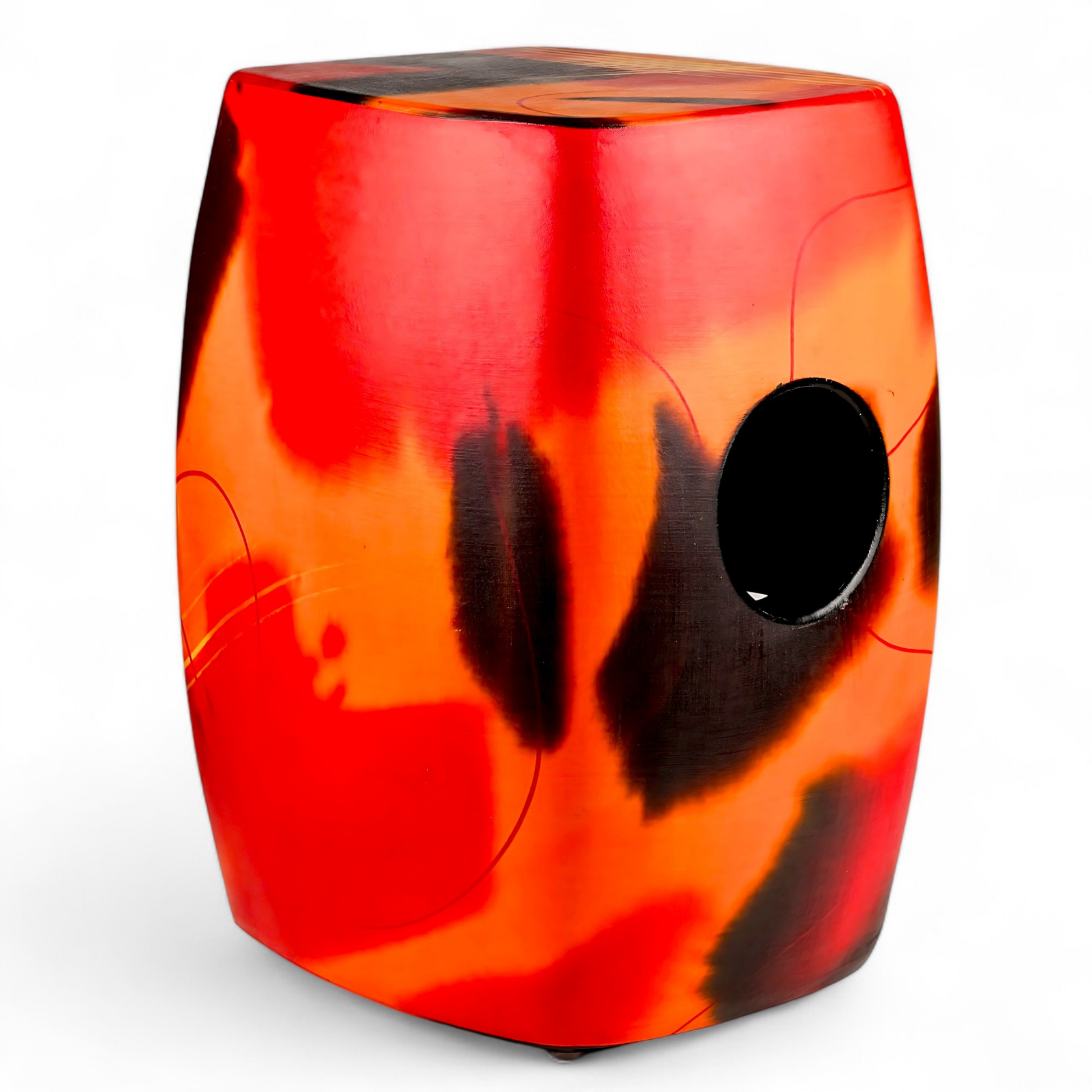 GMP Pro Bass Port Cajon Abstract Orange - CAJON-PVC-10C - Cajons