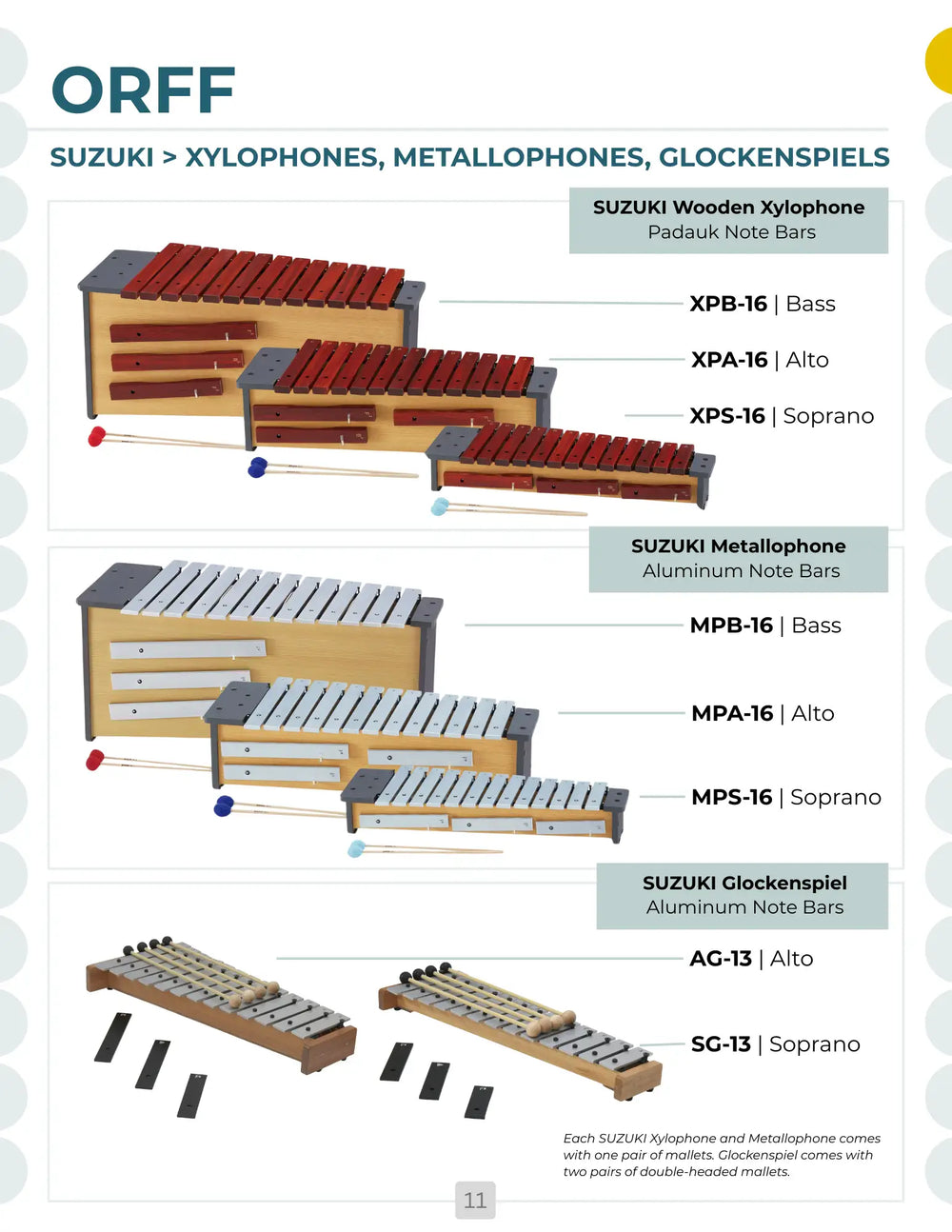 Suzuki wooden xylophone with red note bars and light wood frame, model xpb-16 bass.