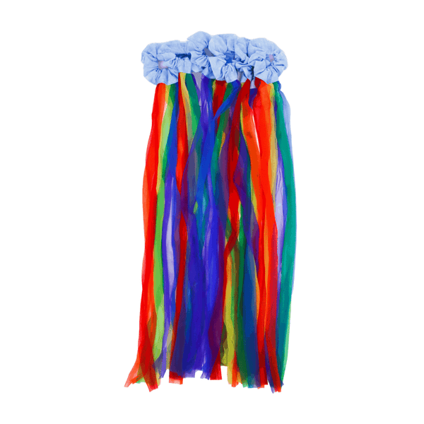 Wrist Scrunchie Chiffon Streamers Rainbow Colours - BPC2015 - Bear Paw Creek